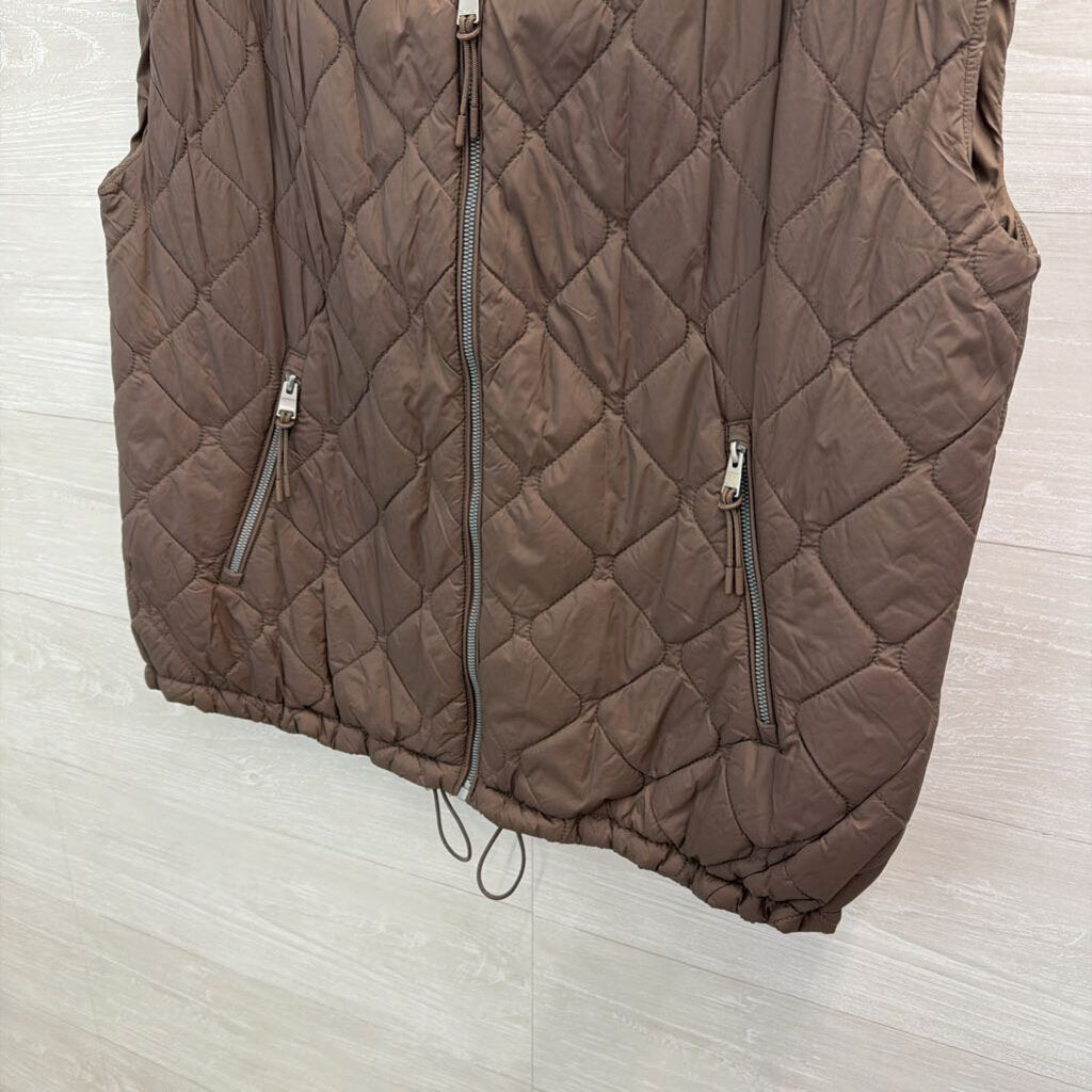 Calvin Klein Performance Brown Quilted Puffer Hooded Vest Extra Large