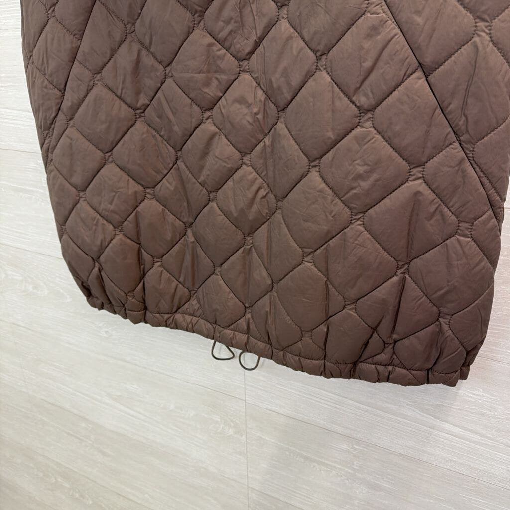 Calvin Klein Performance Brown Quilted Puffer Hooded Vest Extra Large