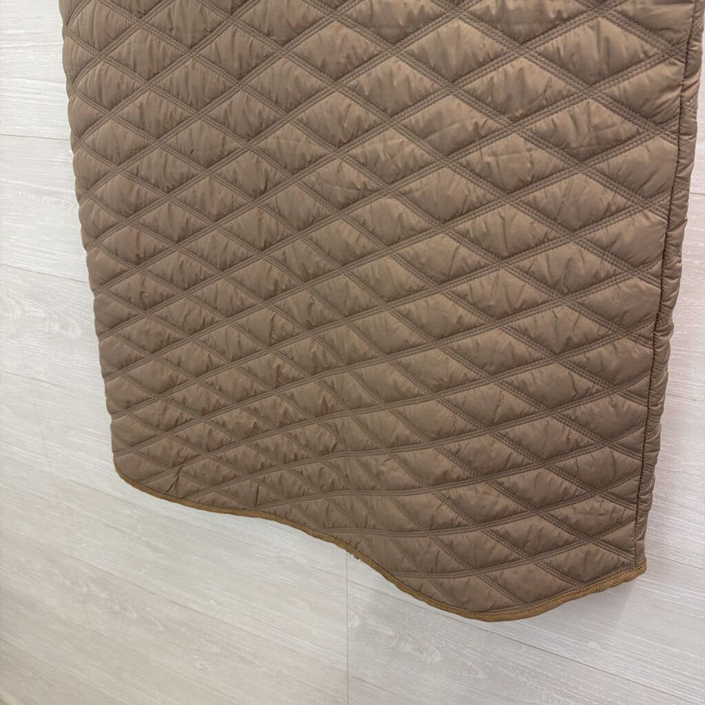 Bernardo Light Brown Quilted Puffer Long Hooded Vest Extra Large