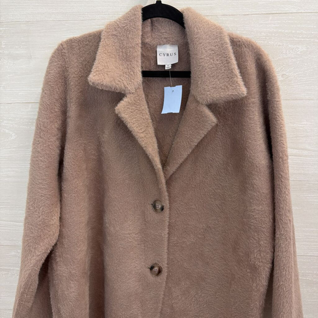 Cyrus Purple Soft Fuzzy Long Jacket Extra Large