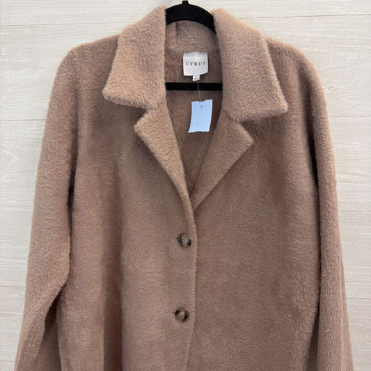 Cyrus Purple Soft Fuzzy Long Jacket Extra Large