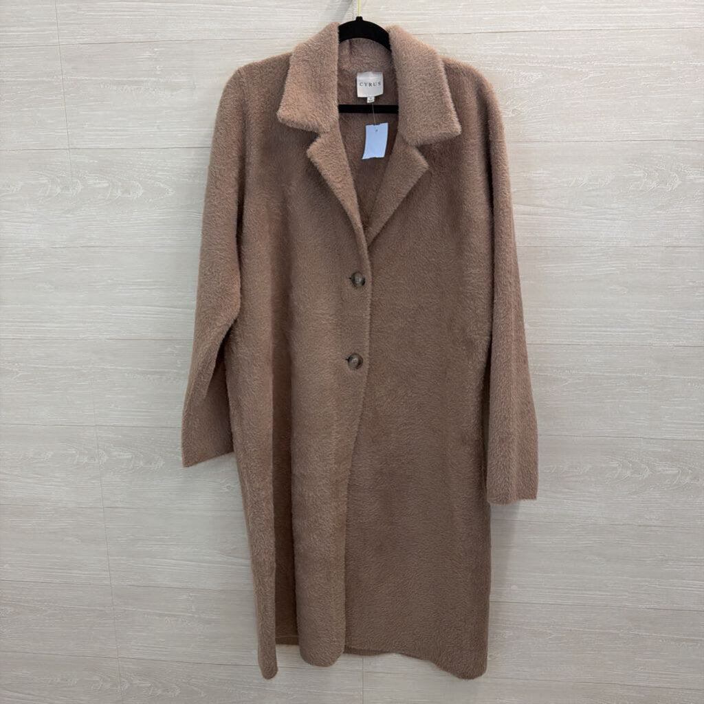 Cyrus Purple Soft Fuzzy Long Jacket Extra Large