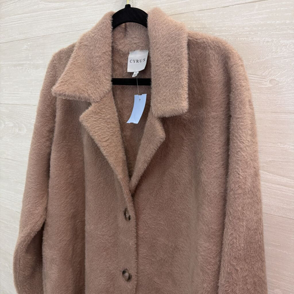 Cyrus Purple Soft Fuzzy Long Jacket Extra Large