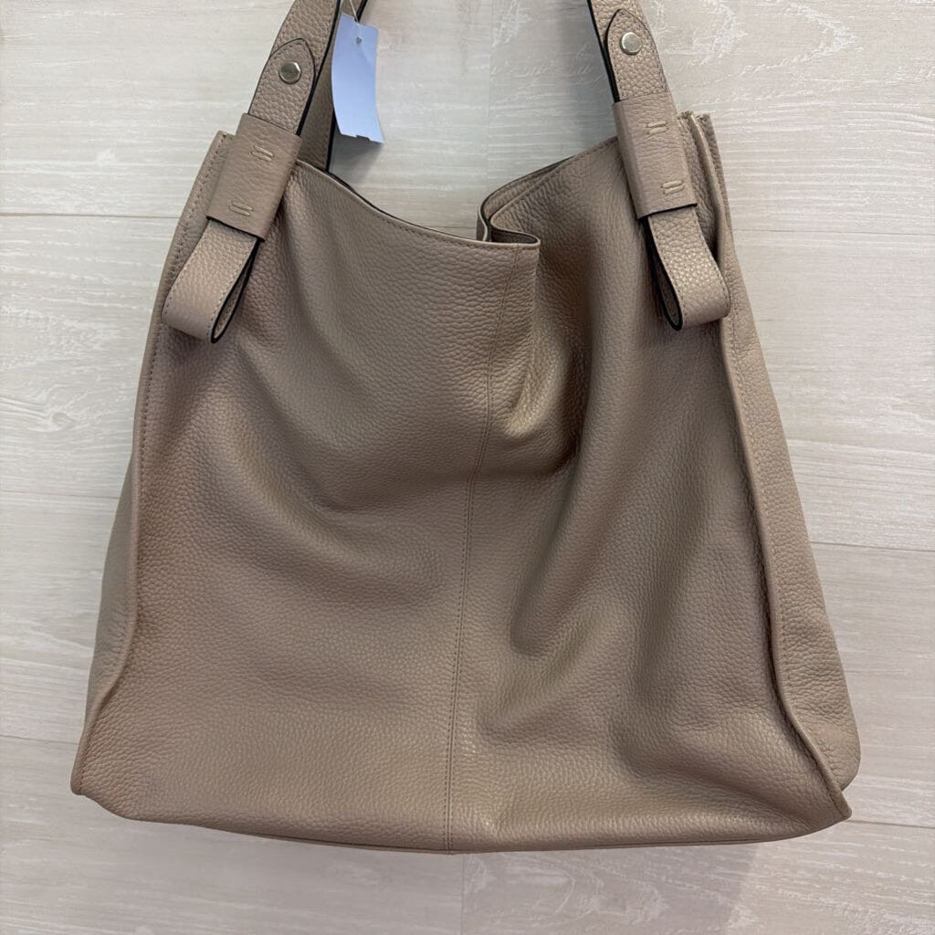 Lodis Grey Pebbled Leather Kinsley Tote Purse