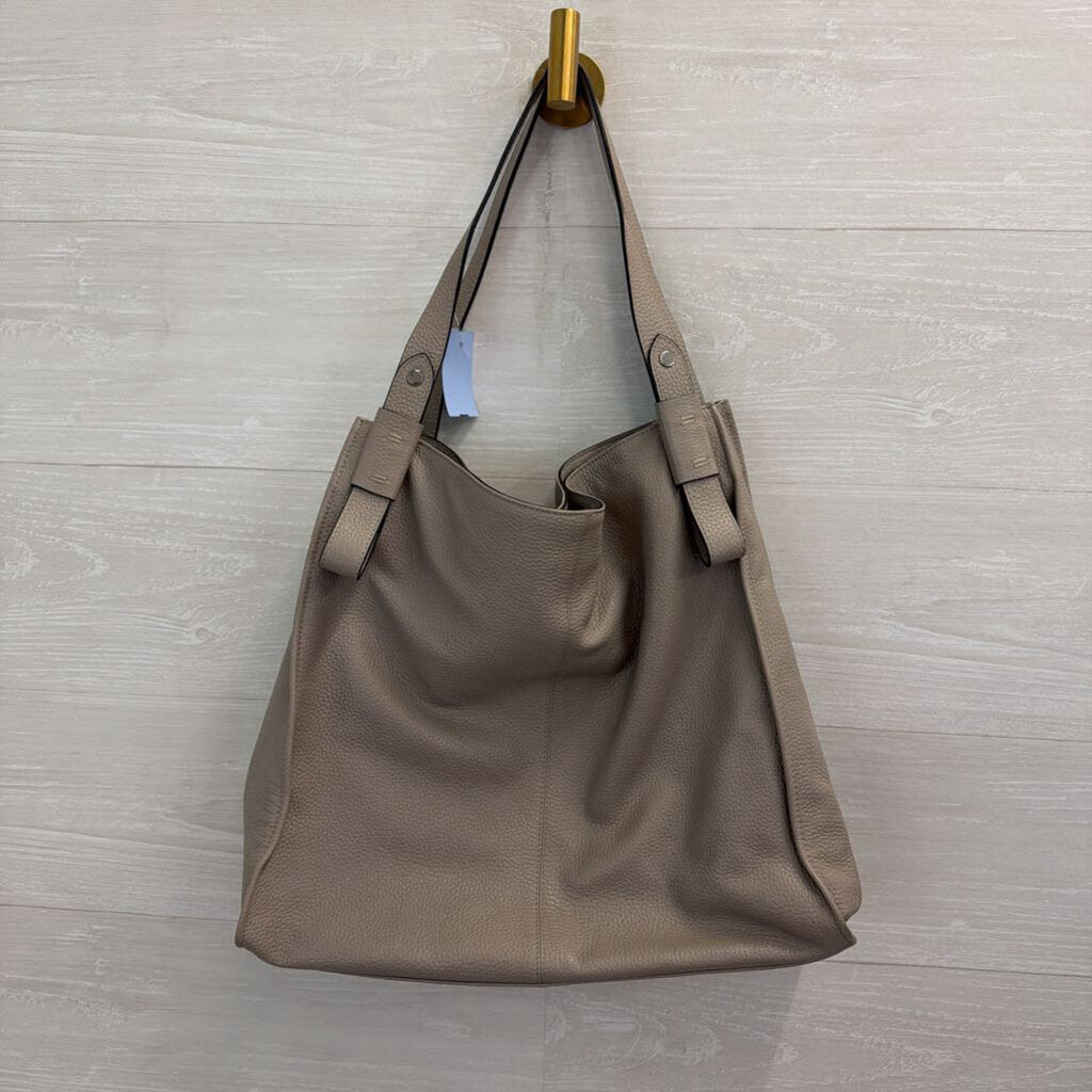 Lodis Grey Pebbled Leather Kinsley Tote Purse