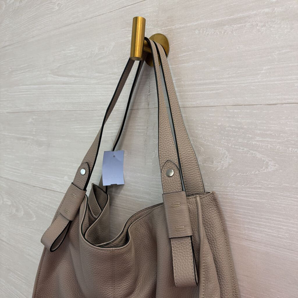 Lodis Grey Pebbled Leather Kinsley Tote Purse