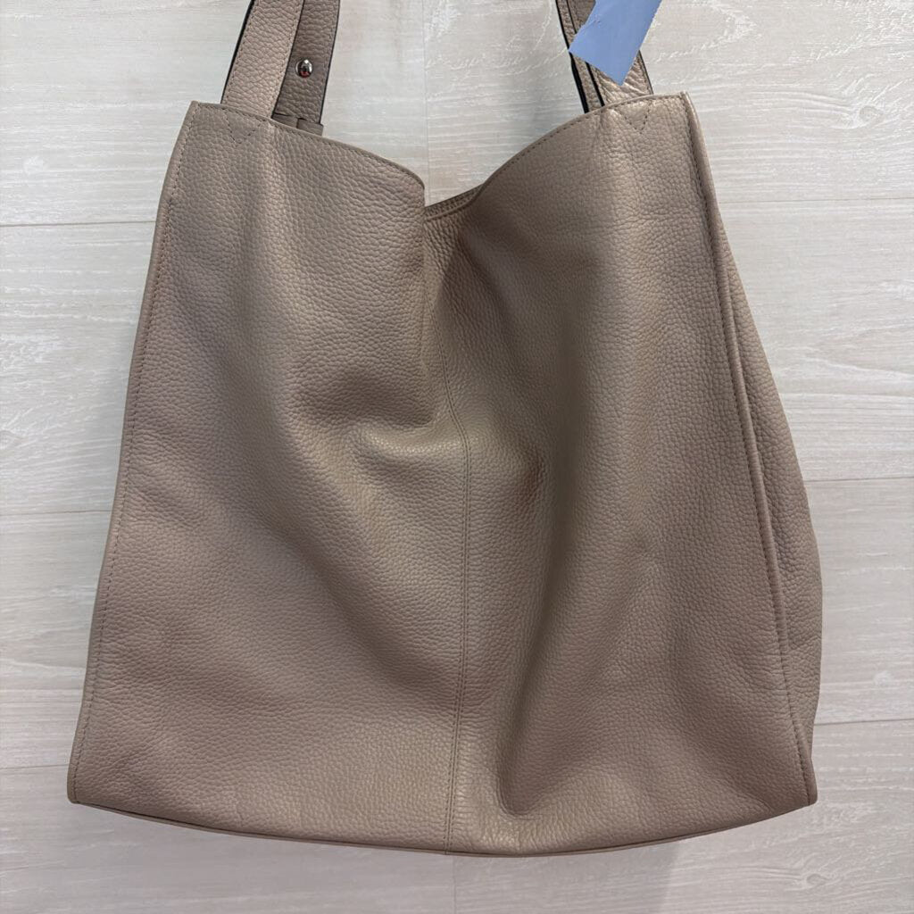 Lodis Grey Pebbled Leather Kinsley Tote Purse