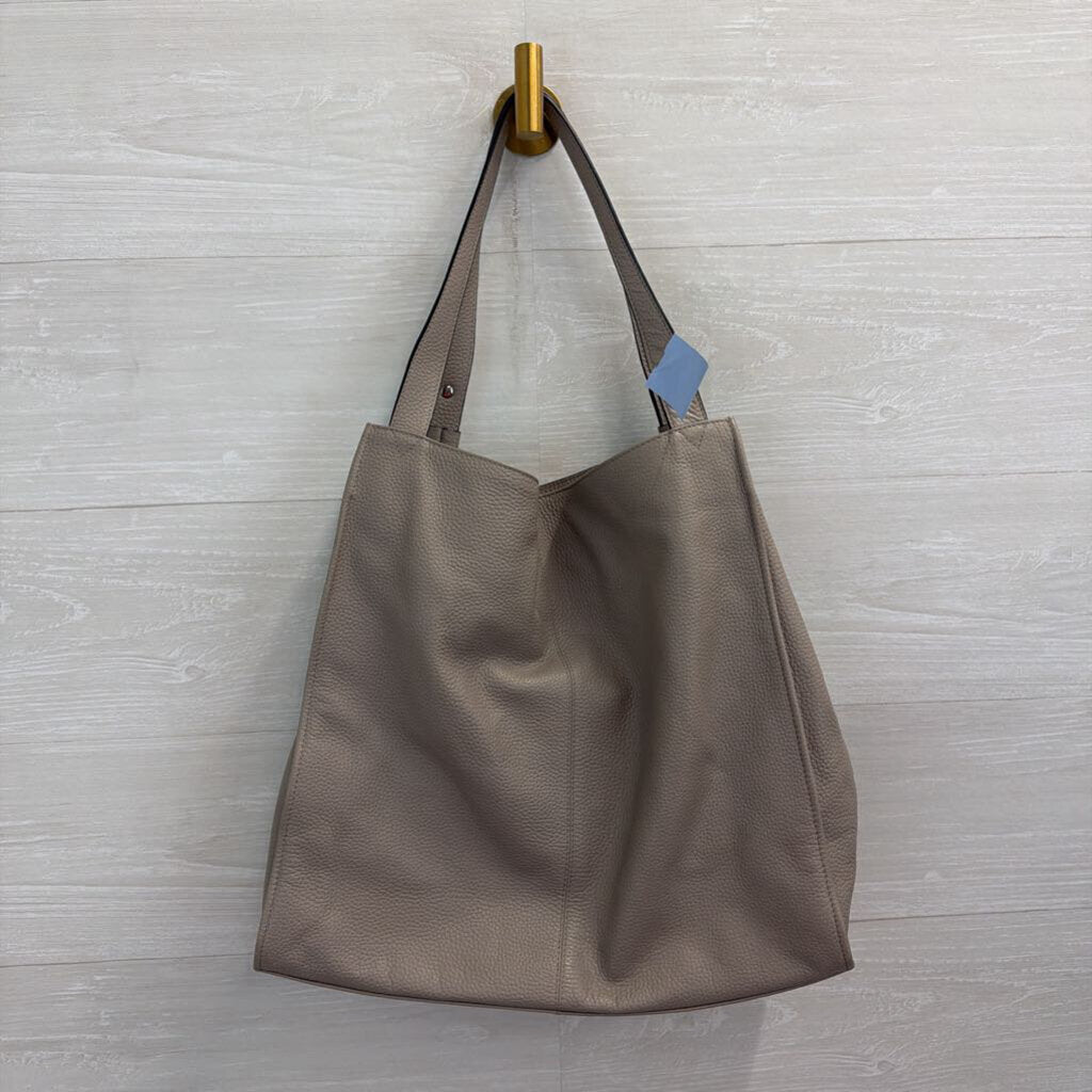 Lodis Grey Pebbled Leather Kinsley Tote Purse