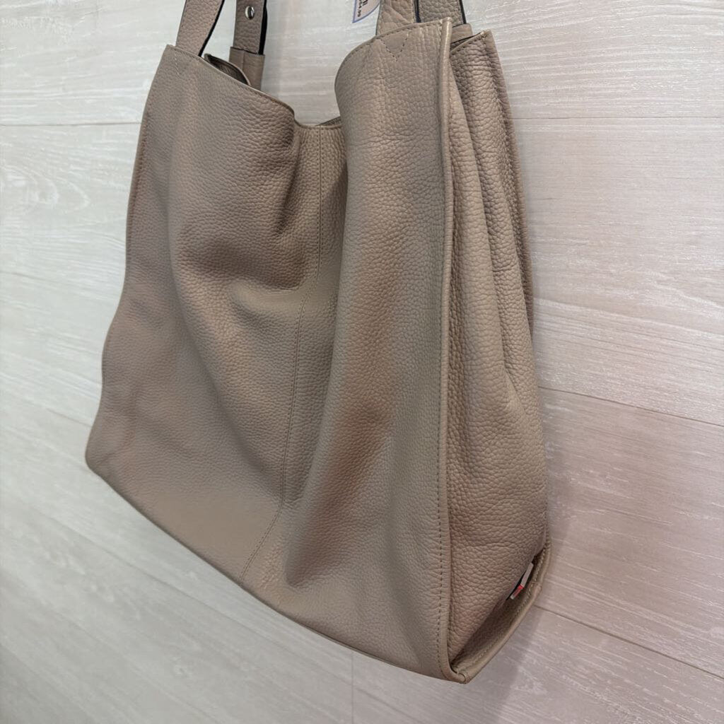 Lodis Grey Pebbled Leather Kinsley Tote Purse