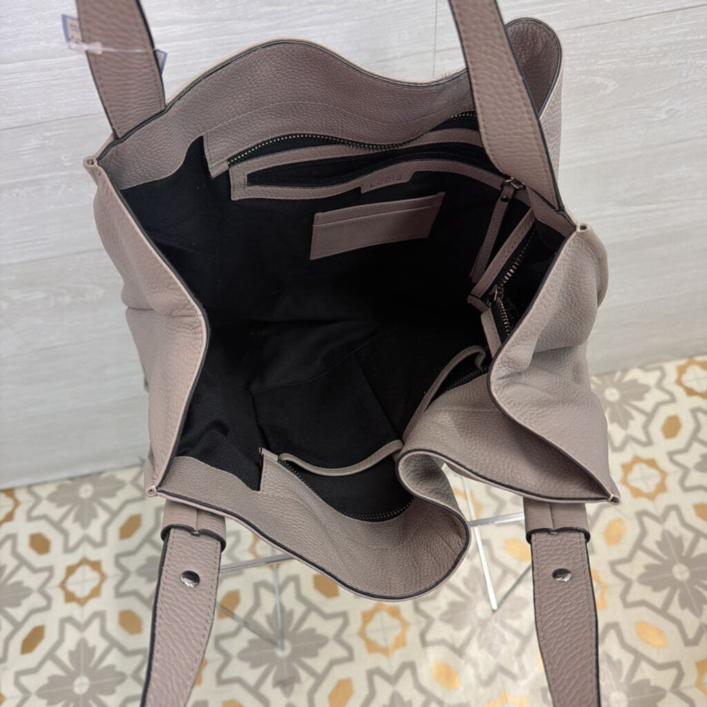 Lodis Grey Pebbled Leather Kinsley Tote Purse