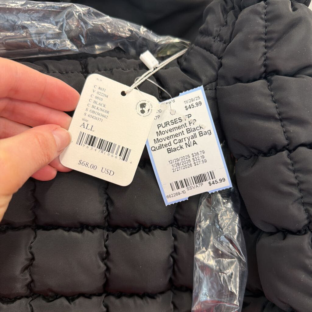 FP Movement Black Quilted Carryall Bag