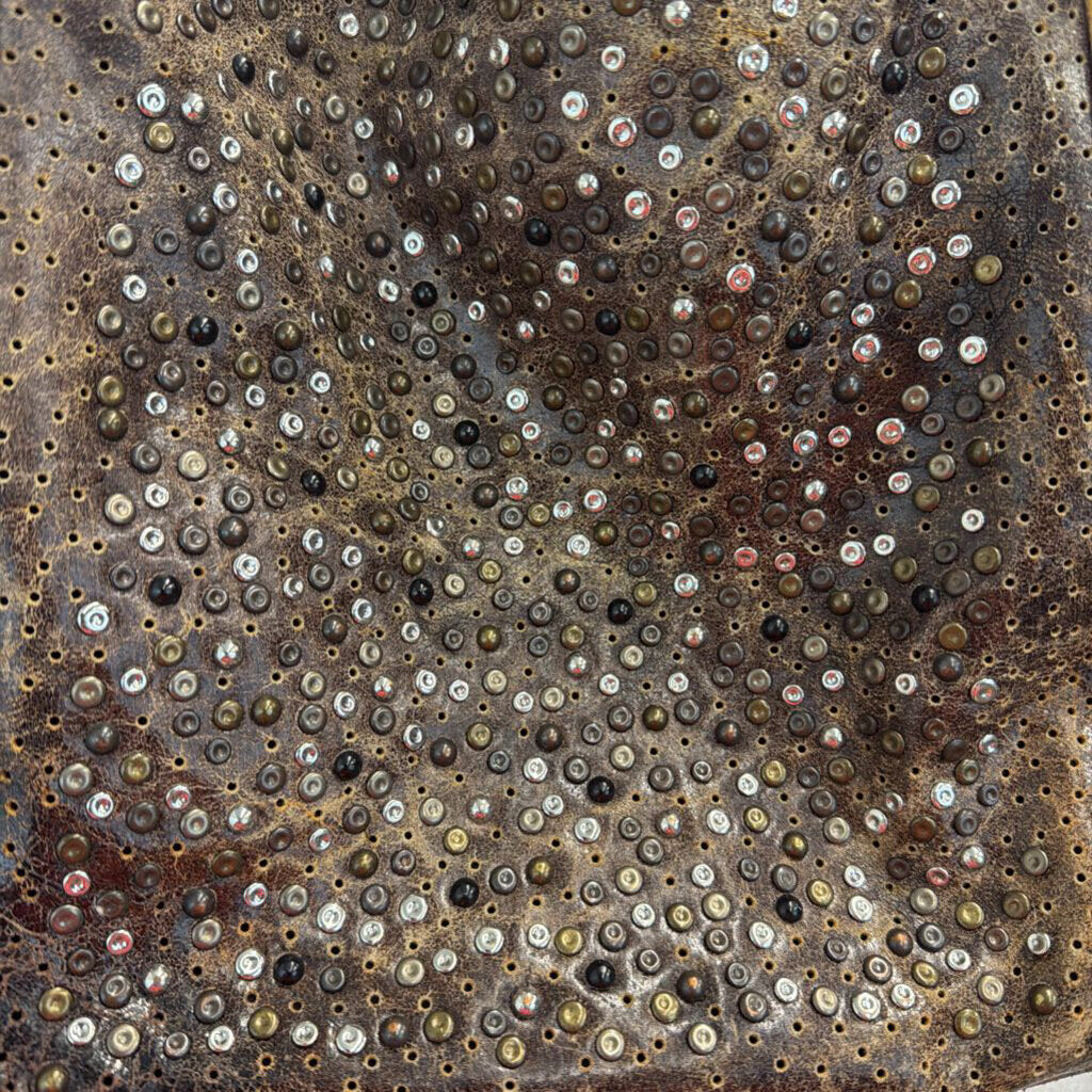 Frye Deborah Brown Distressed Leather Studded Tote Purse