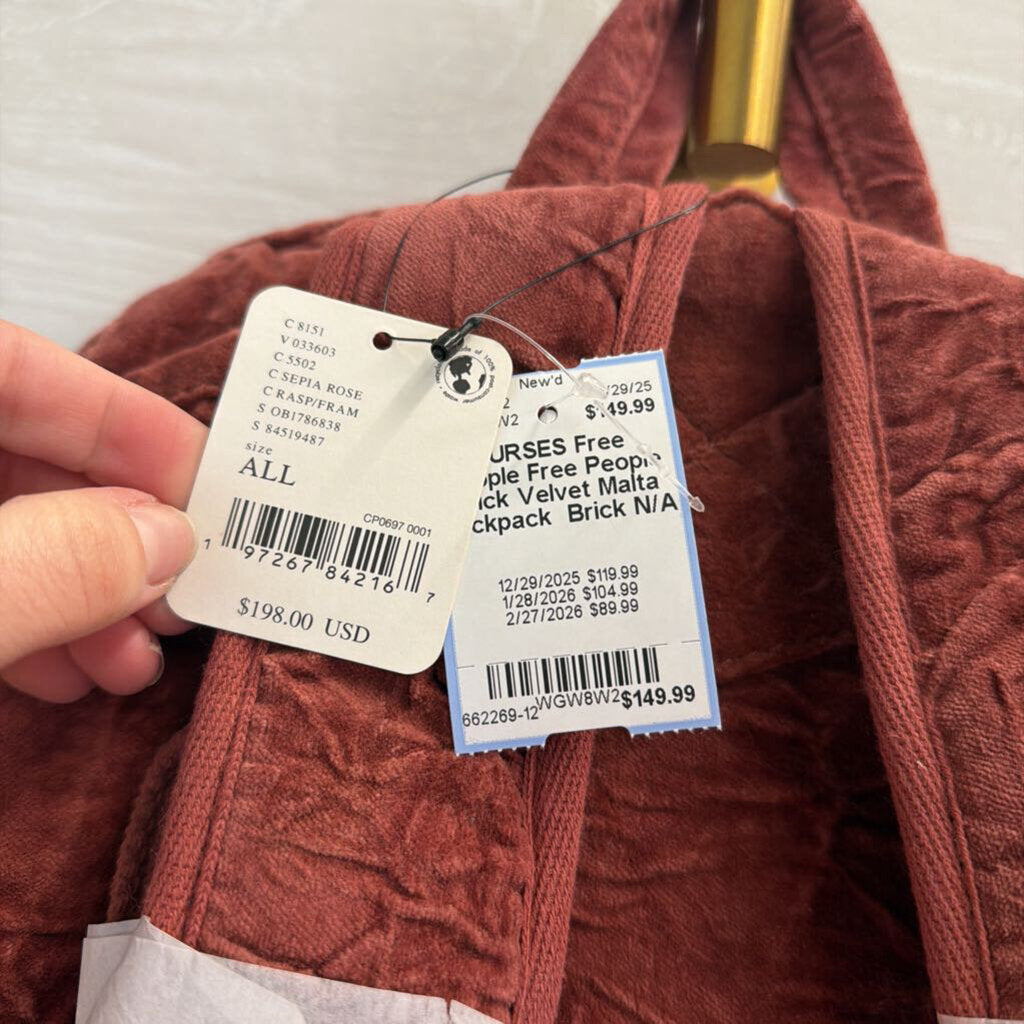 Free People Brick Velvet Malta Backpack