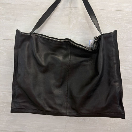 Black Leather Shoulder Tote Purse