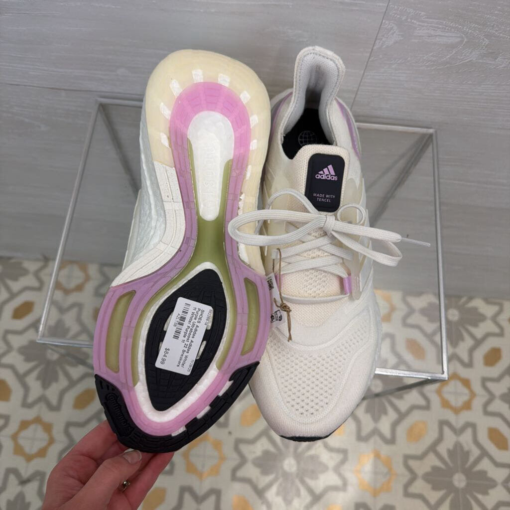Adidas White/ Purple Ultraboost 22 Sneakers 11