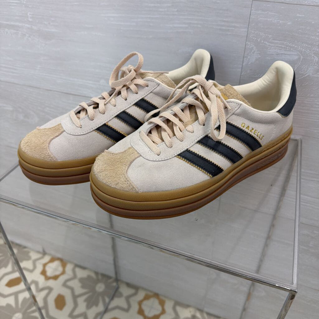 Adidas Cream/ Navy Gazelle Bold Sneakers 8
