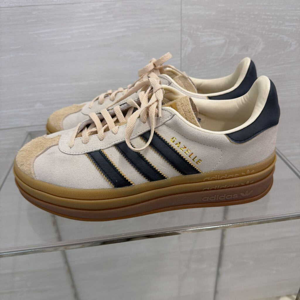 Adidas Cream/ Navy Gazelle Bold Sneakers 8