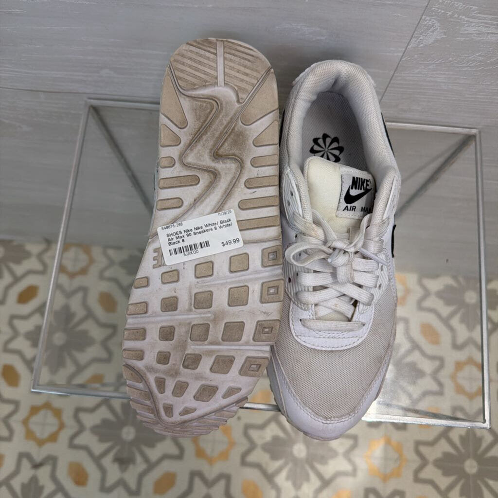 Nike White/ Black Air Max 90 Sneakers 8