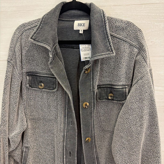 BKE Blue Textured Long Sleeve Button Down Top Medium