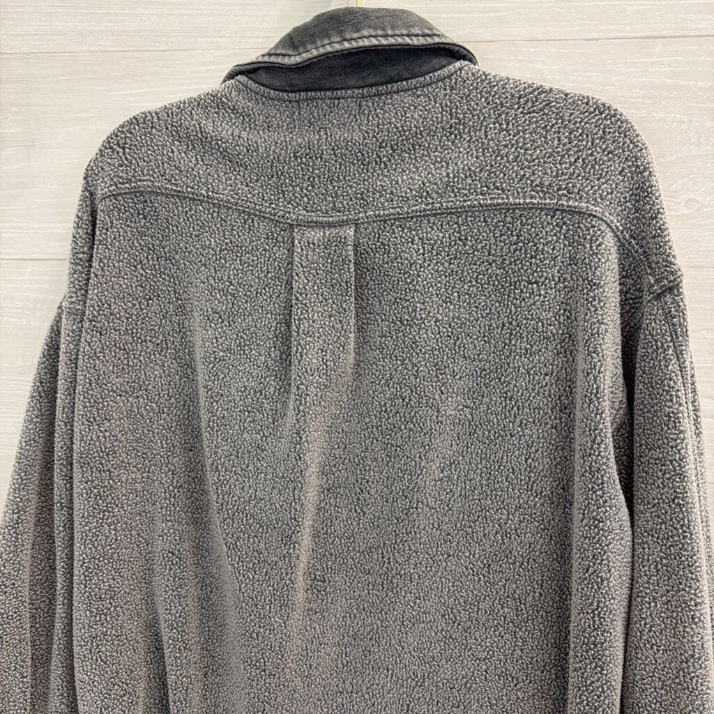 BKE Blue Textured Long Sleeve Button Down Top Medium