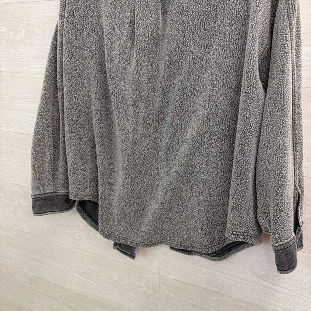 BKE Blue Textured Long Sleeve Button Down Top Medium