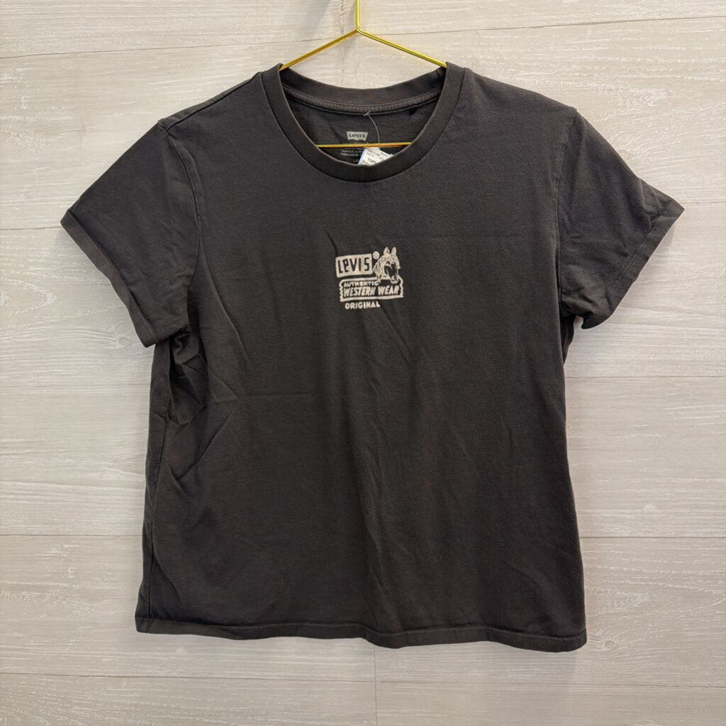 Levi Grey Western Wear Short Sleeve Graphic Tee Large