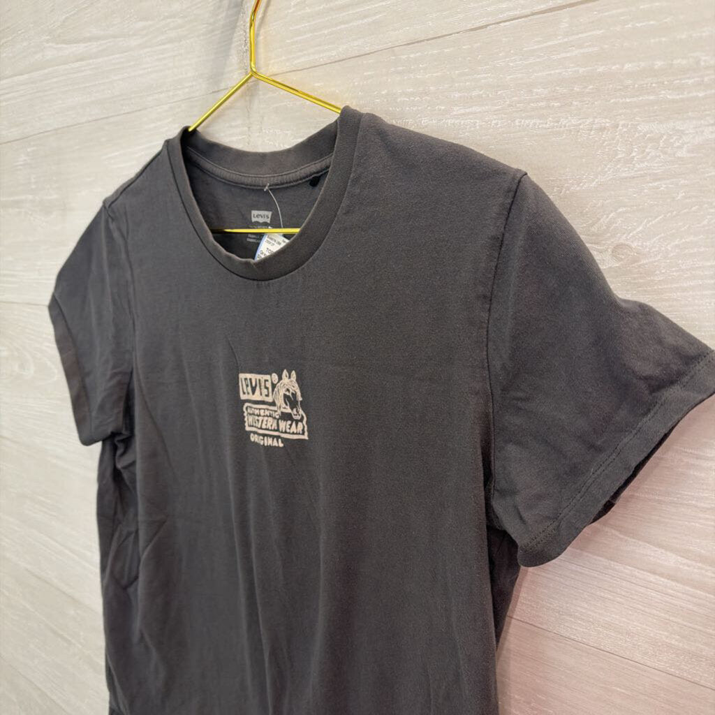 Levi Grey Western Wear Short Sleeve Graphic Tee Large
