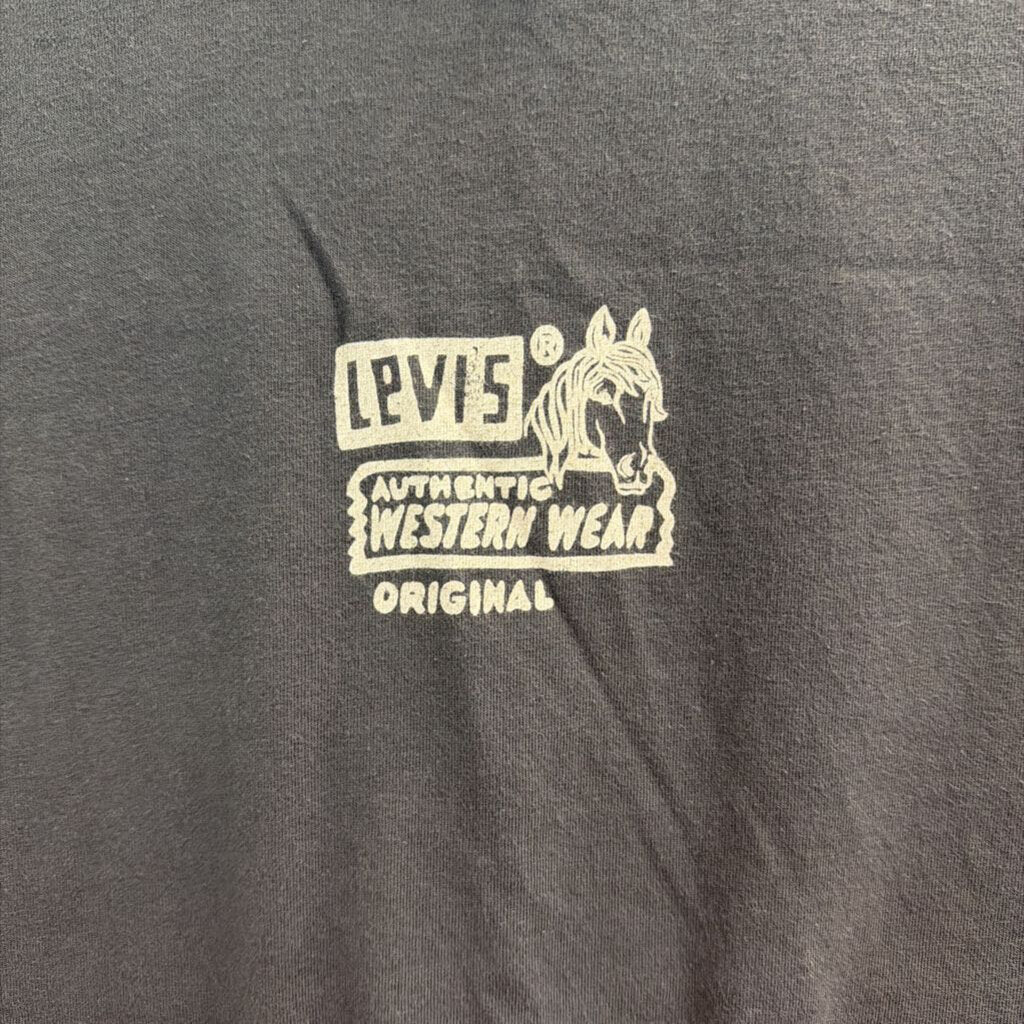 Levi Grey Western Wear Short Sleeve Graphic Tee Large