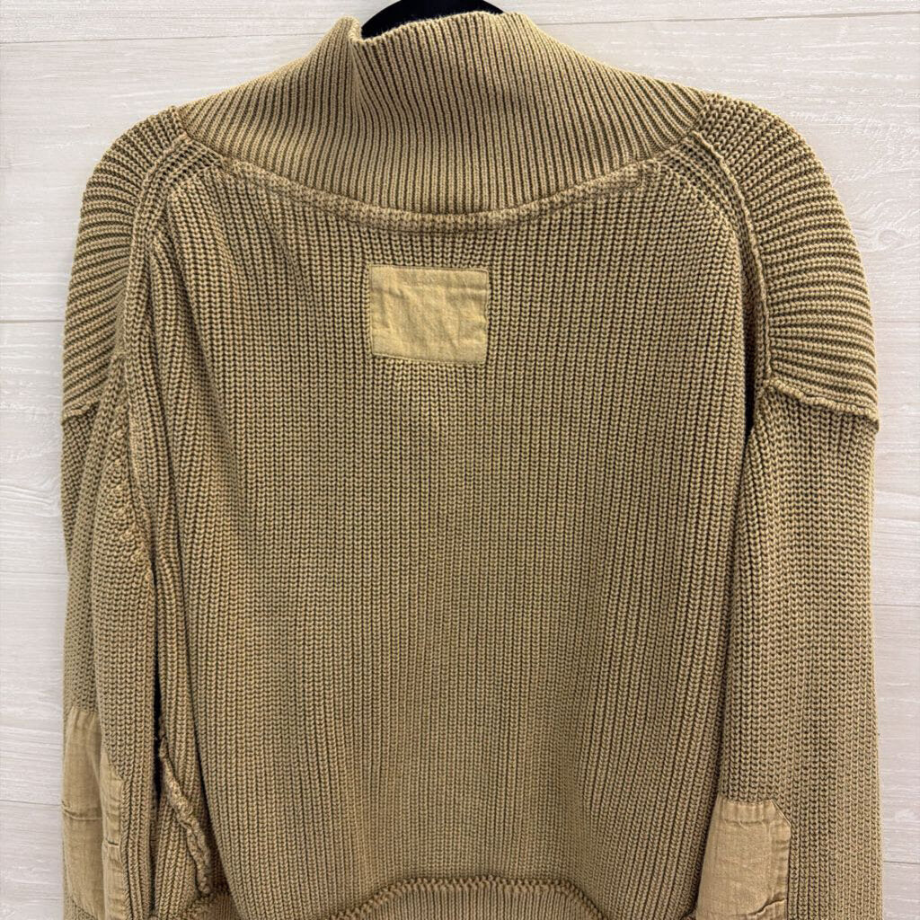 We The Free Brown Knit Worn Thru Surplus Relaxed Fit Cardigan Medium