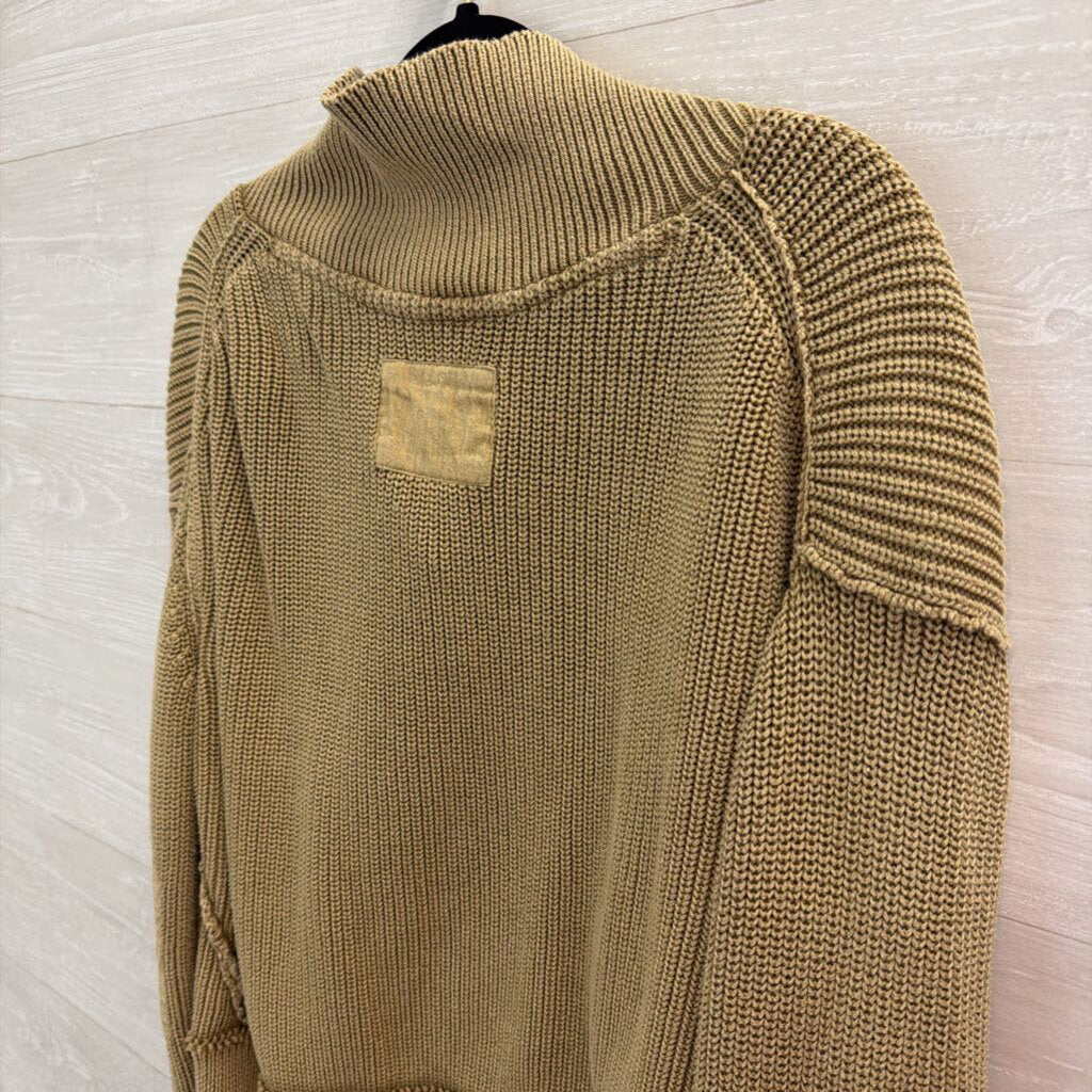 We The Free Brown Knit Worn Thru Surplus Relaxed Fit Cardigan Medium