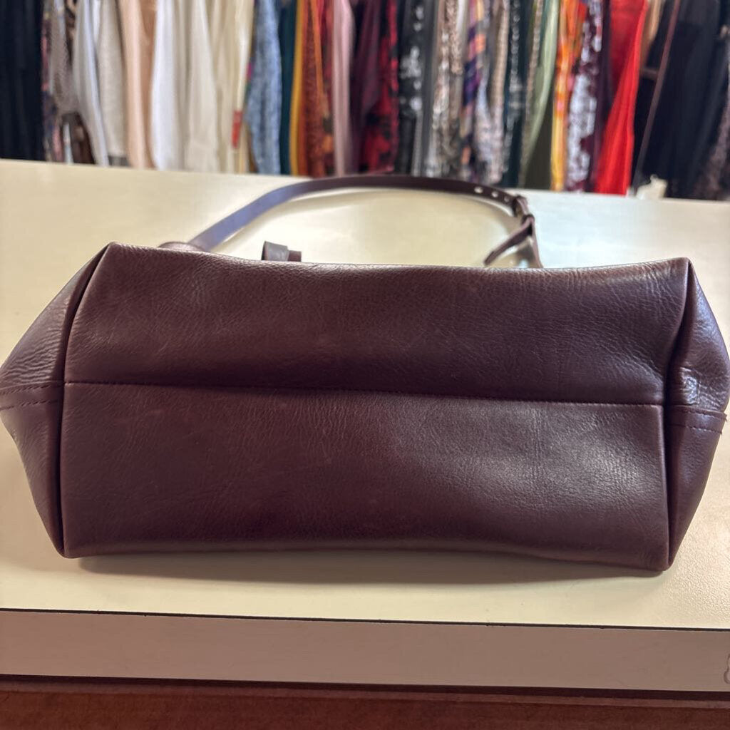 Madewell Burgundy Leather The Zip Top Medium Transport Tote Purse