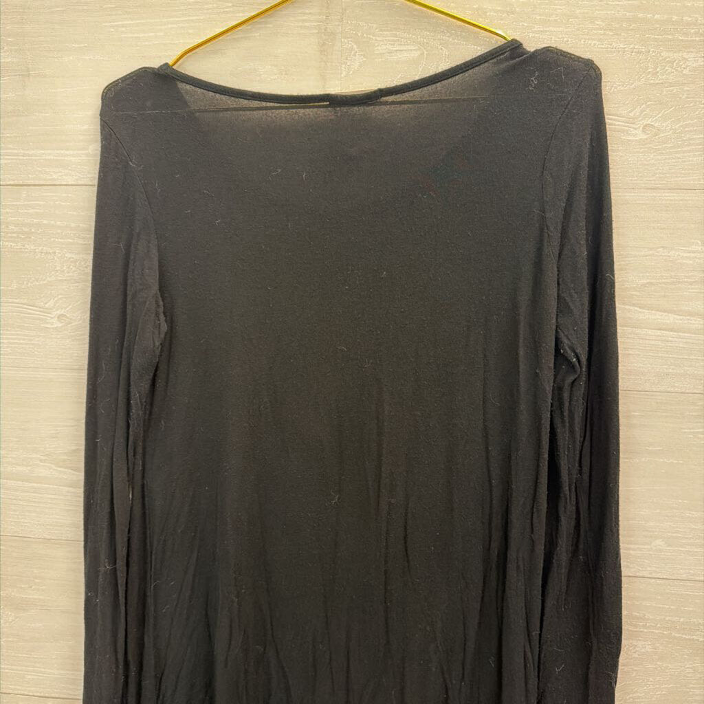 Mon Ami Black/ Silver Reindeer Long Sleeve Top Small