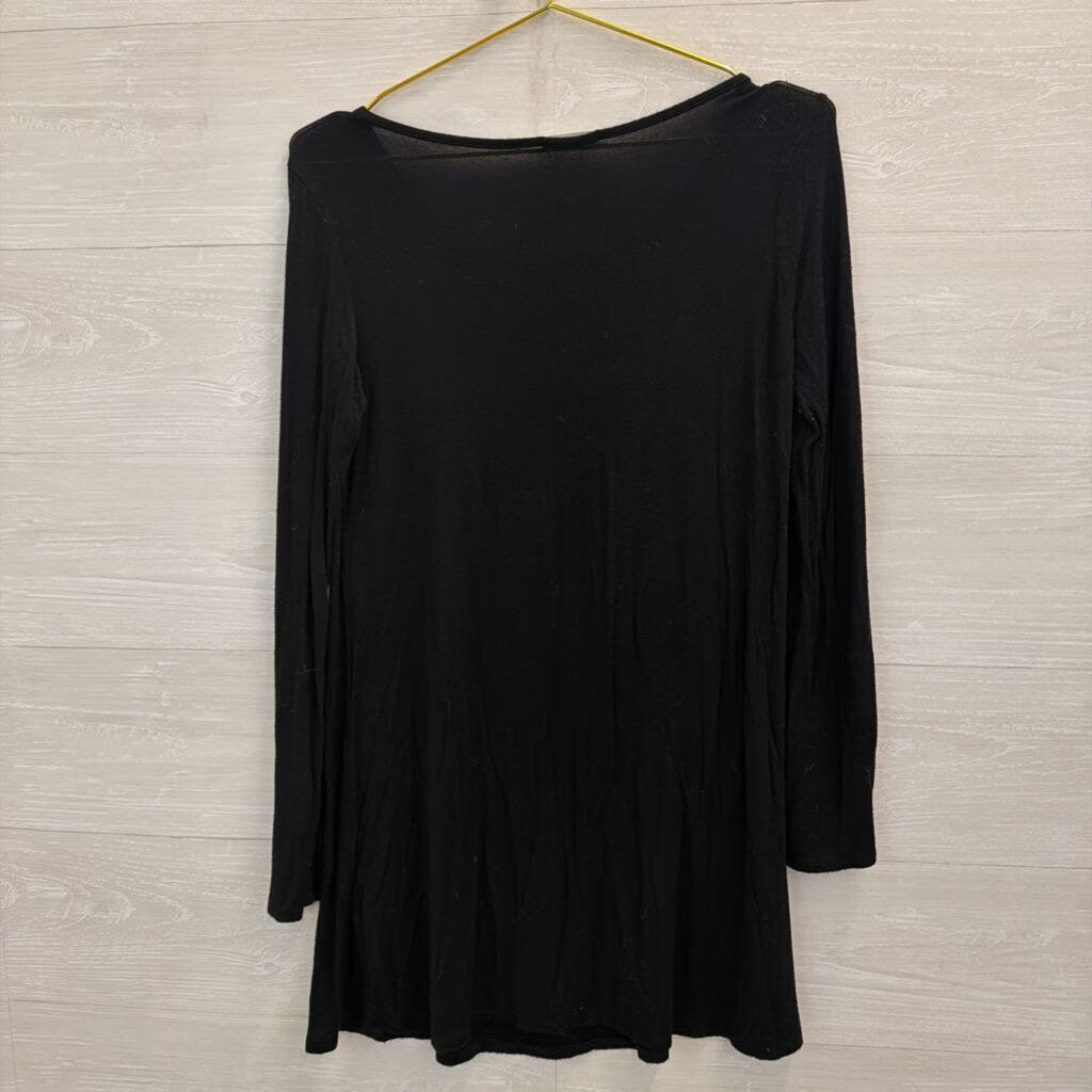 Mon Ami Black/ Silver Reindeer Long Sleeve Top Small