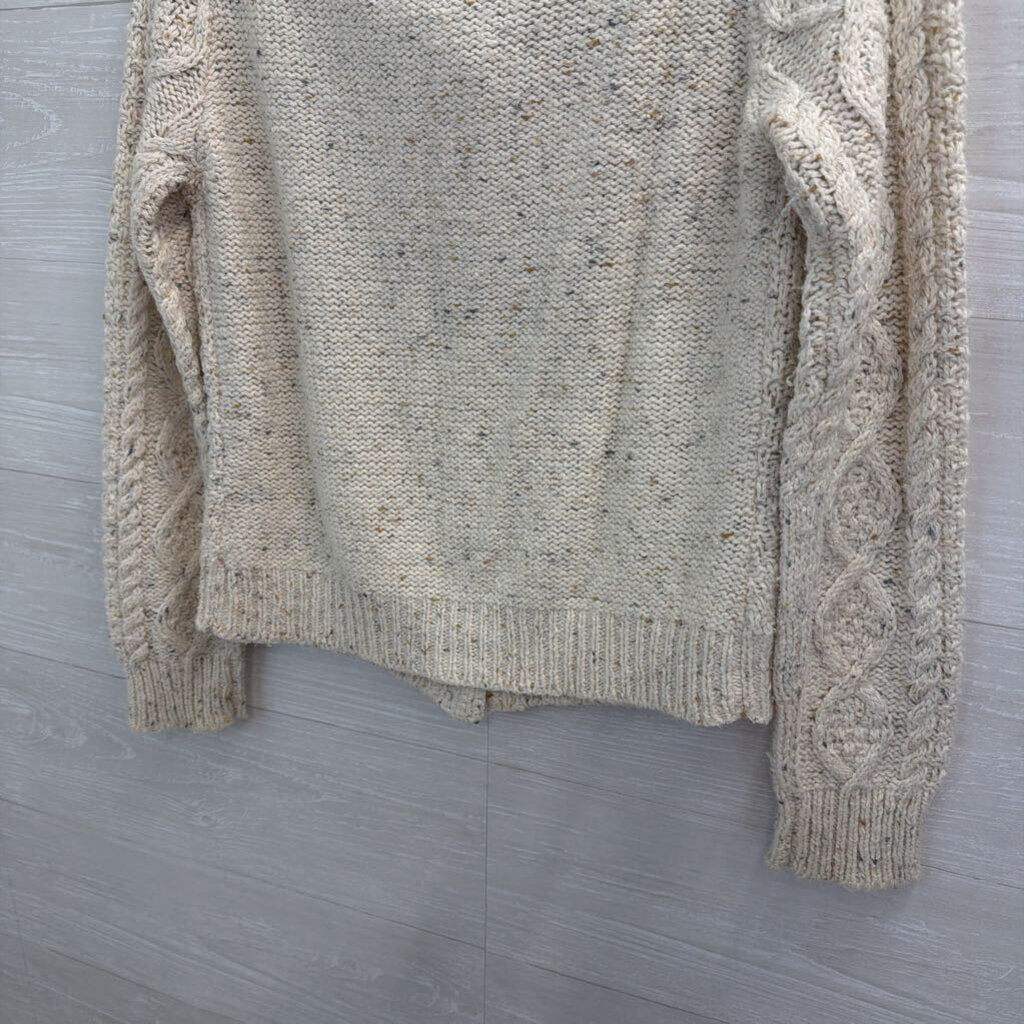 B Moss Cream Cable Knit Cardigan Sweater Medium