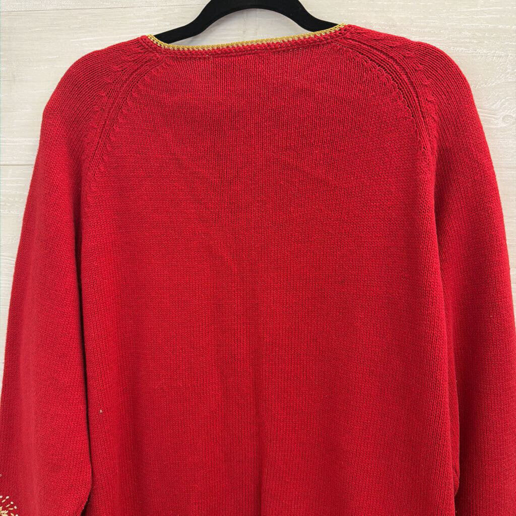 Carolina Colours Red Embroidered Cardigan Sweater 20