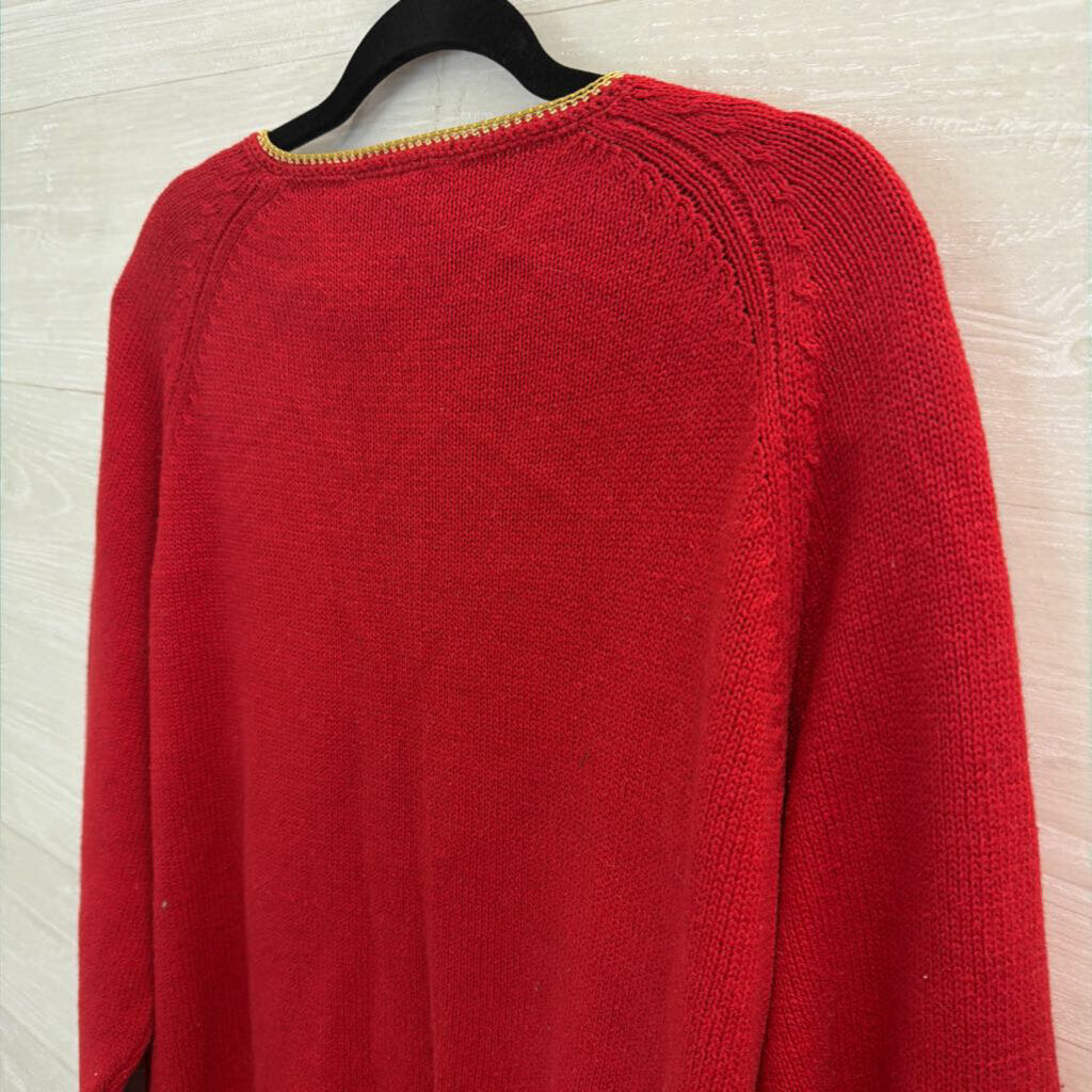 Carolina Colours Red Embroidered Cardigan Sweater 20