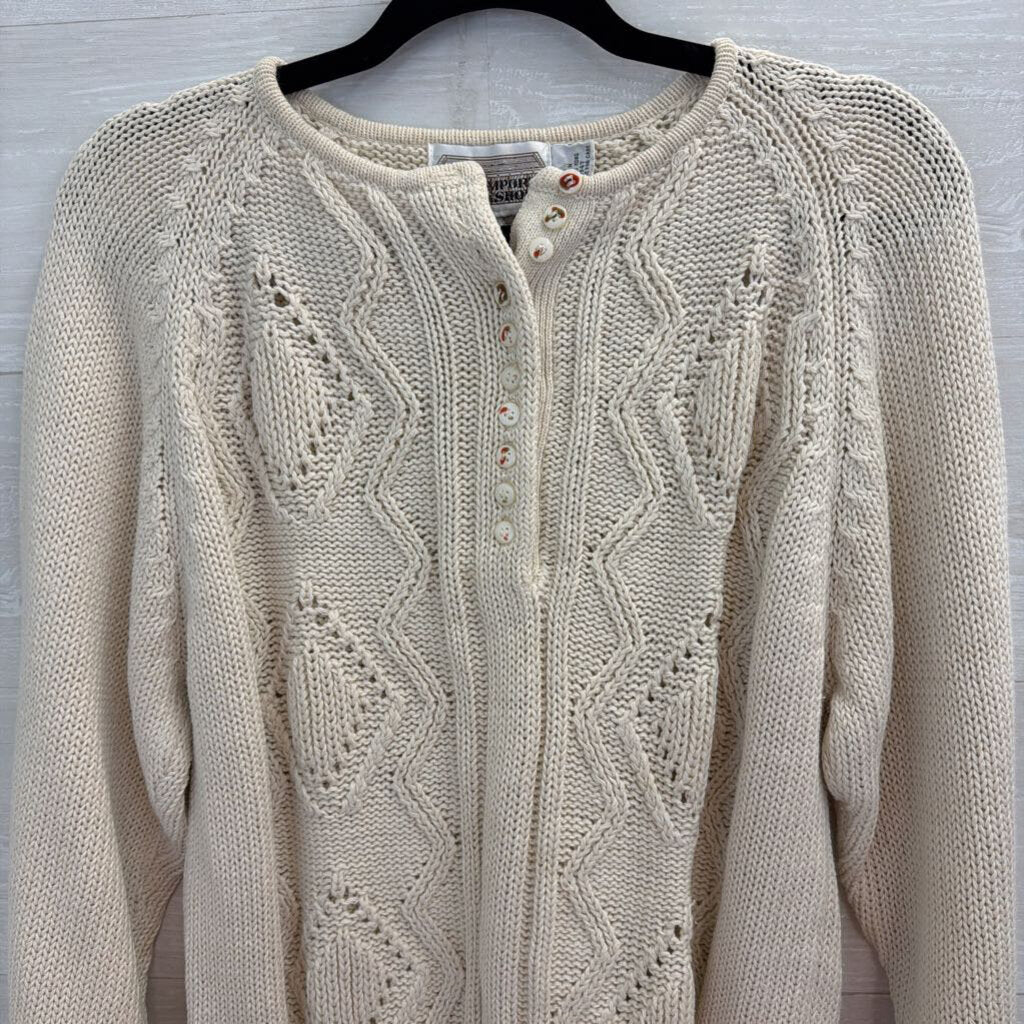 The Import Workshop Cream Knit Long Sleeve Sweater Medium