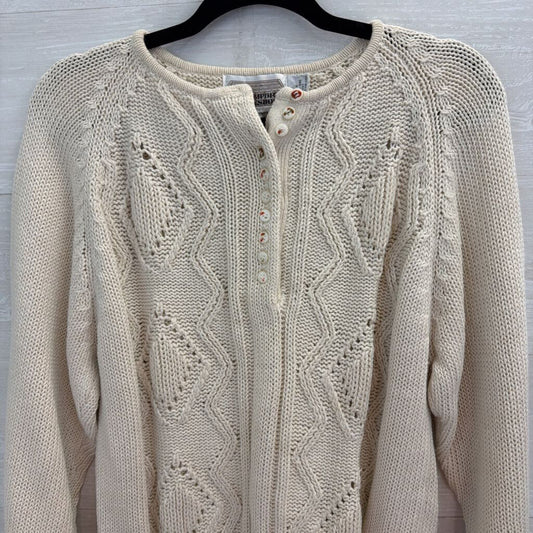 The Import Workshop Cream Knit Long Sleeve Sweater Medium