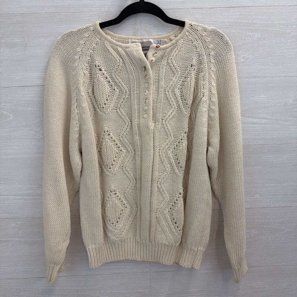The Import Workshop Cream Knit Long Sleeve Sweater Medium