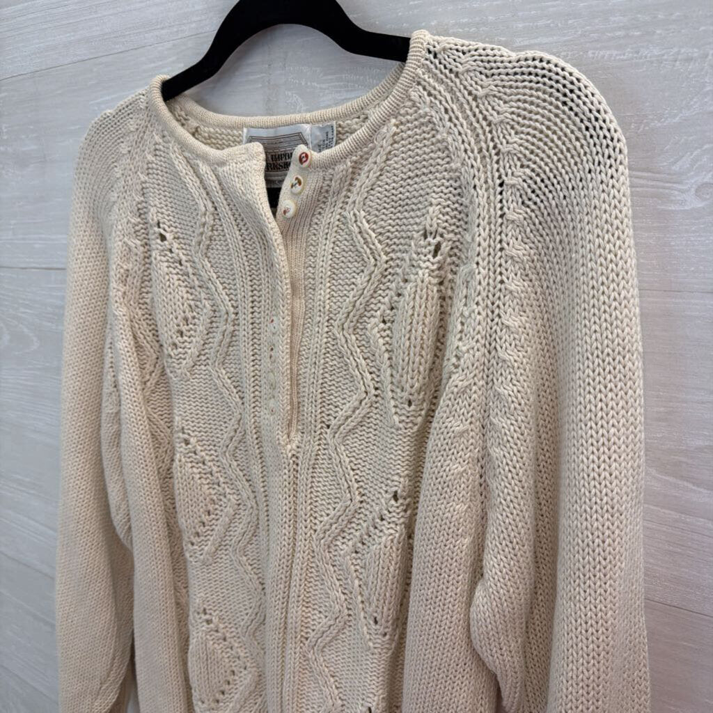 The Import Workshop Cream Knit Long Sleeve Sweater Medium