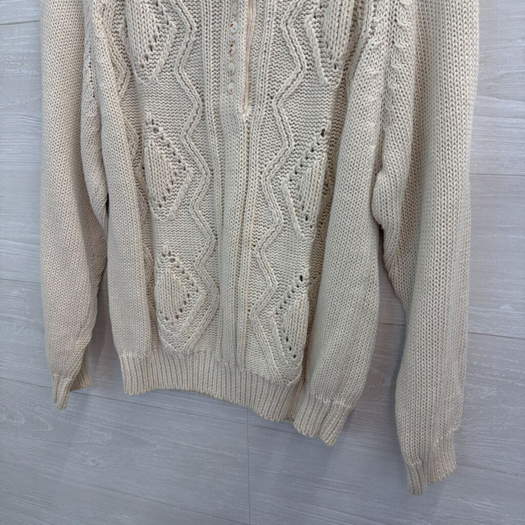 The Import Workshop Cream Knit Long Sleeve Sweater Medium