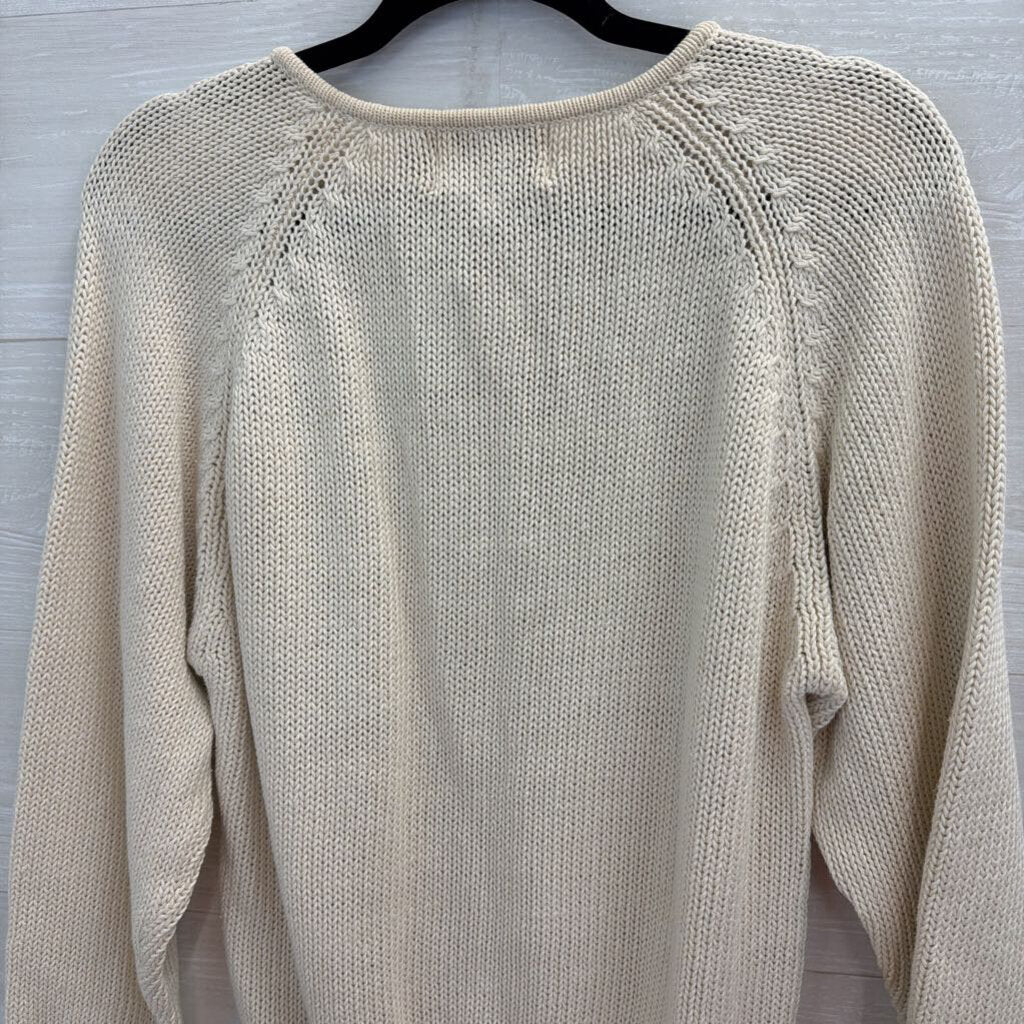 The Import Workshop Cream Knit Long Sleeve Sweater Medium