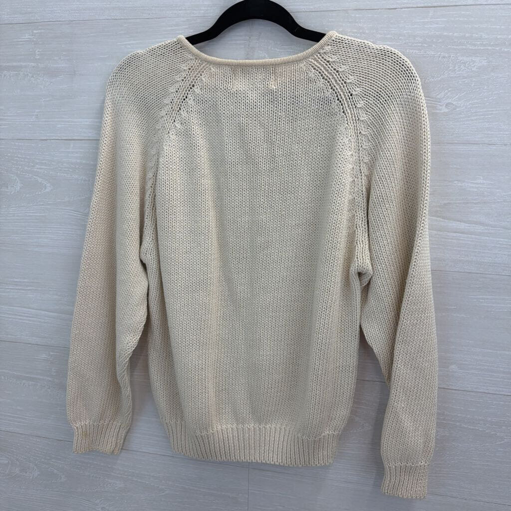 The Import Workshop Cream Knit Long Sleeve Sweater Medium