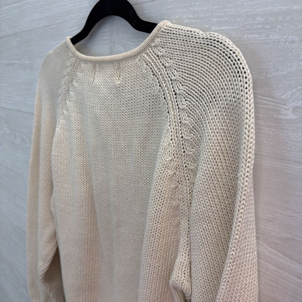 The Import Workshop Cream Knit Long Sleeve Sweater Medium