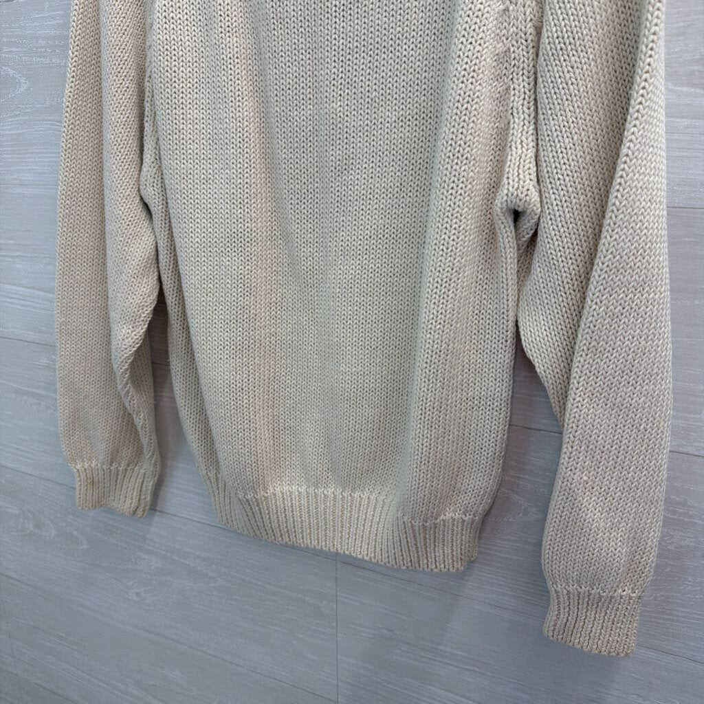 The Import Workshop Cream Knit Long Sleeve Sweater Medium