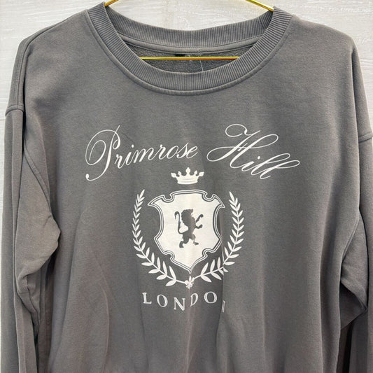 Grey/ White Primrose Hill London Graphic Pullover Medium
