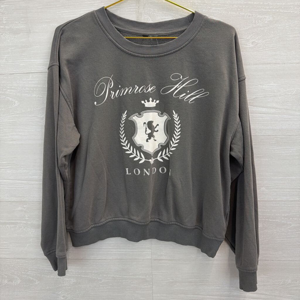 Grey/ White Primrose Hill London Graphic Pullover Medium