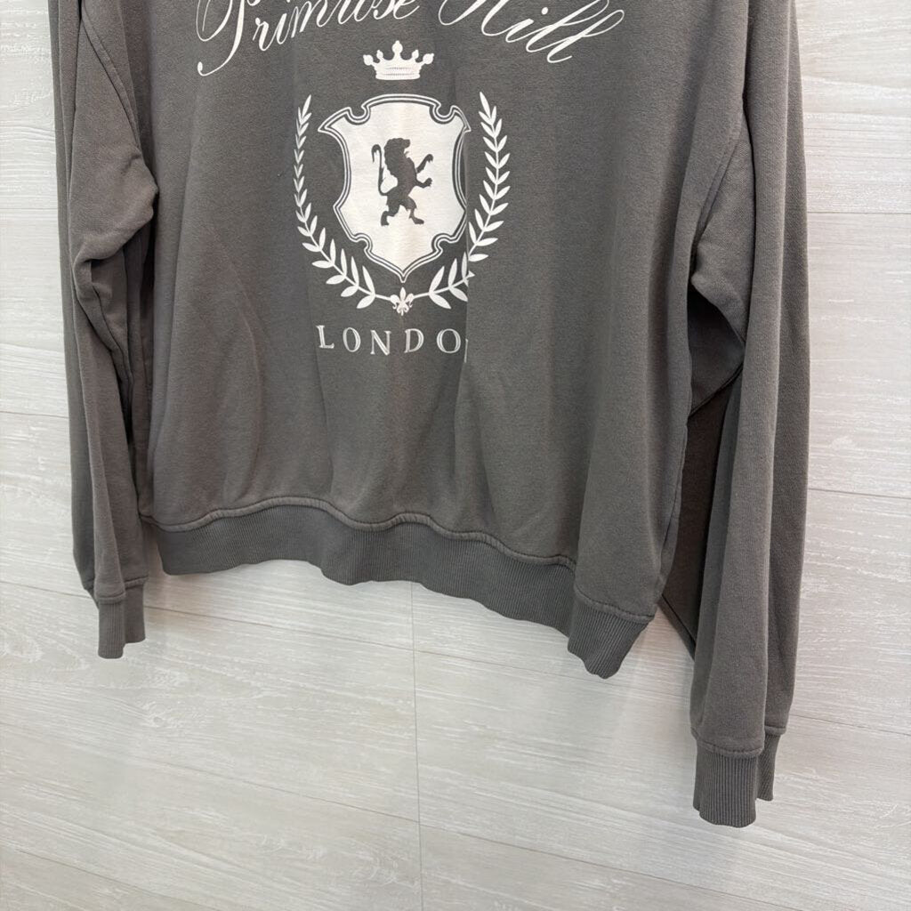 Grey/ White Primrose Hill London Graphic Pullover Medium