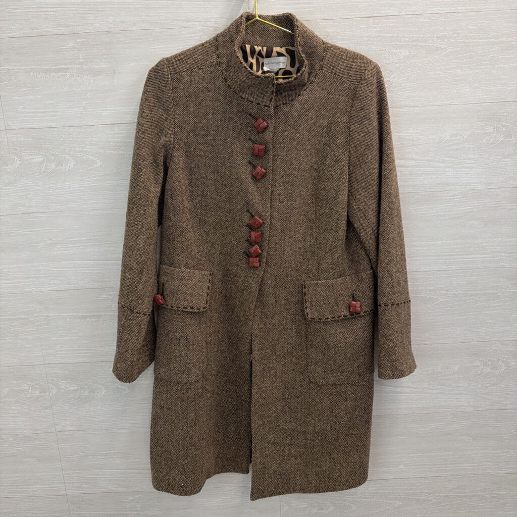 Soft Surroundings Brown Tweed Long Jacket Medium