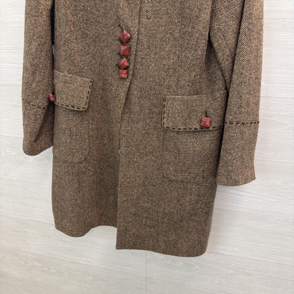 Soft Surroundings Brown Tweed Long Jacket Medium